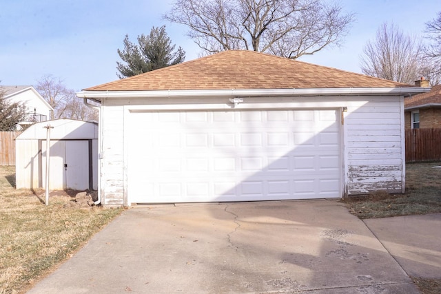 view of garage