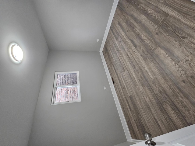 spare room featuring dark hardwood / wood-style floors