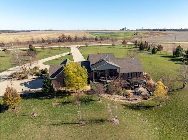 aerial view featuring a rural view