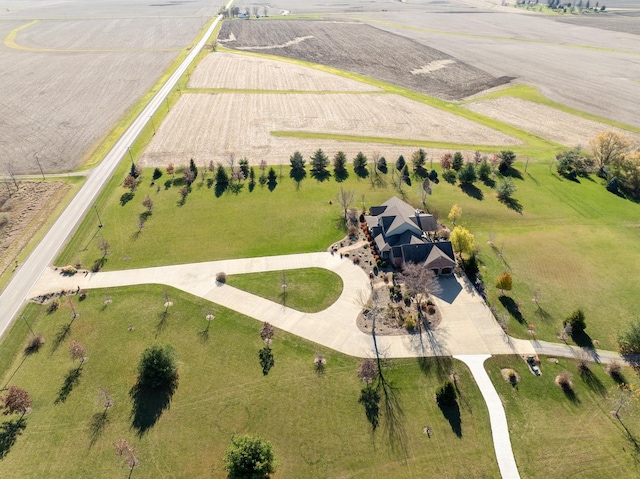 bird's eye view with a rural view