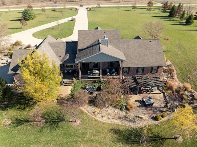 aerial view featuring a rural view