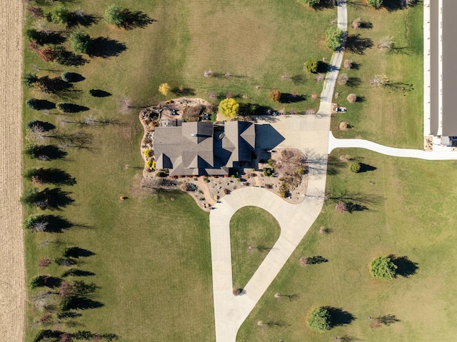 drone / aerial view featuring a rural view