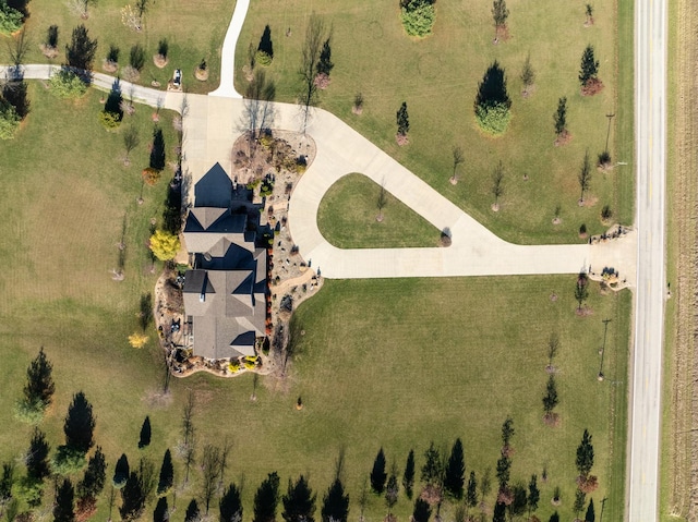 aerial view featuring a rural view