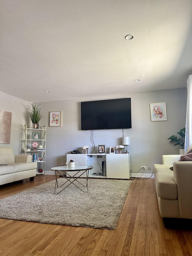 living room featuring hardwood / wood-style flooring