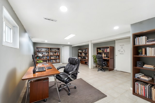 view of tiled office