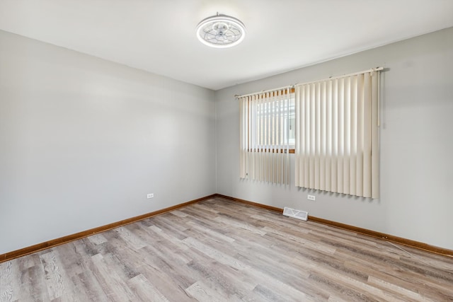 empty room featuring light hardwood / wood-style flooring