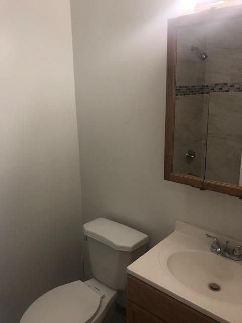 bathroom featuring toilet and vanity