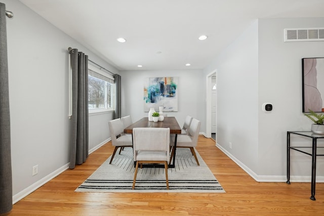 dining room featuring light hardwood / wood-style floors