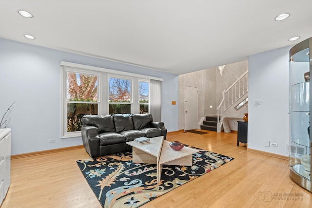 living room featuring wood-type flooring