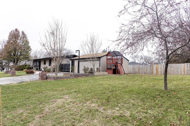 exterior space featuring a garage