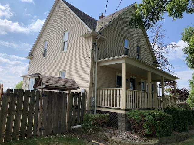 exterior space featuring covered porch