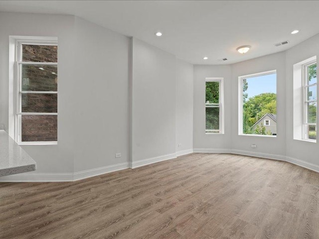 empty room featuring wood-type flooring