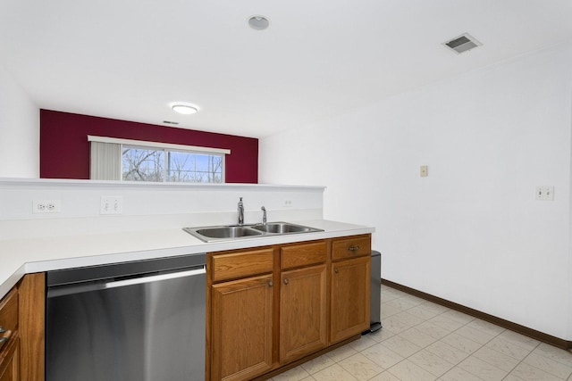 kitchen featuring dishwasher and sink