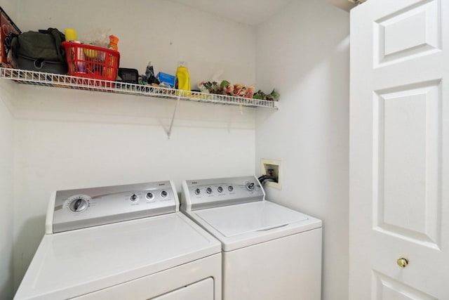 laundry area with washer and dryer