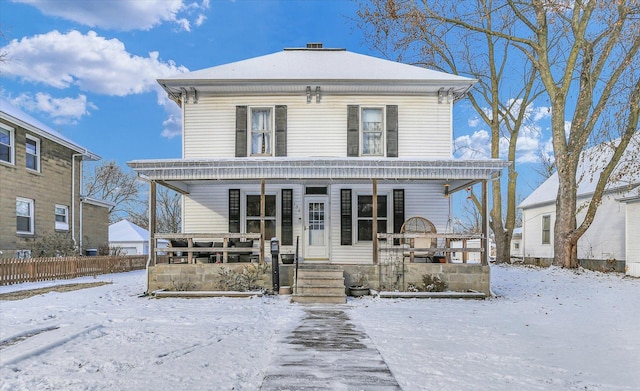 view of front facade featuring covered porch