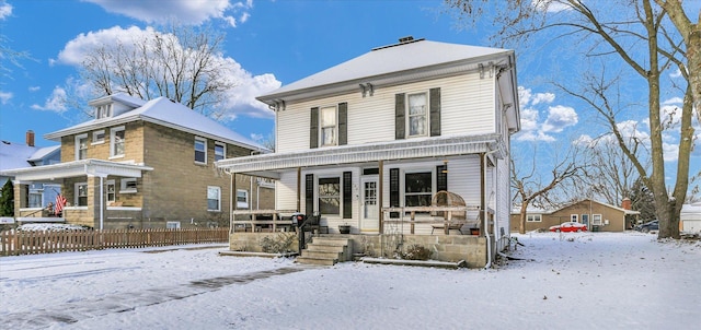 front facade featuring covered porch