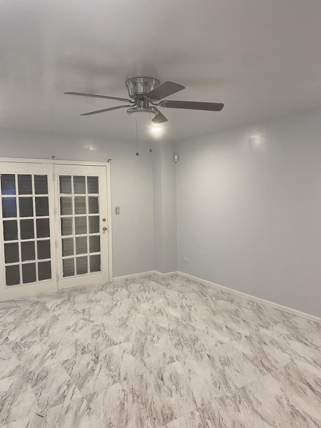 empty room featuring ceiling fan