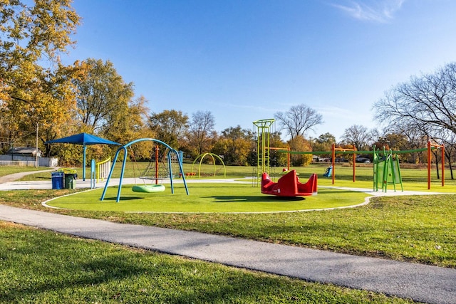 view of playground featuring a yard