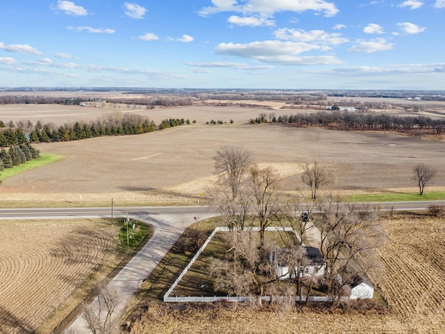 bird's eye view with a rural view