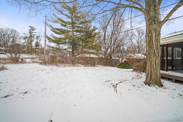 view of snowy yard