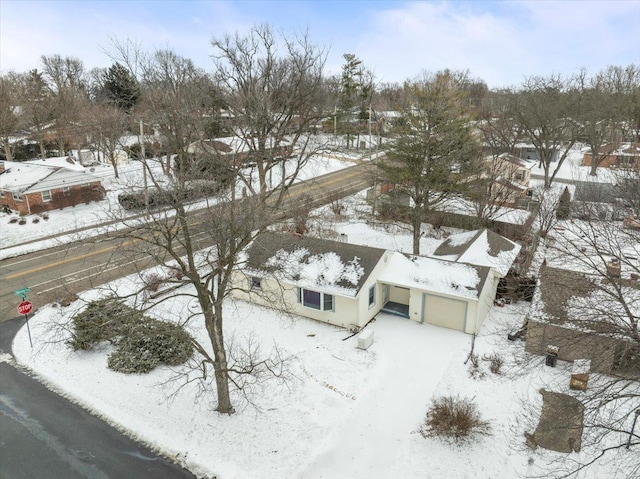 view of snowy aerial view