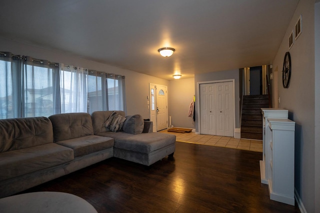 living room featuring hardwood / wood-style floors