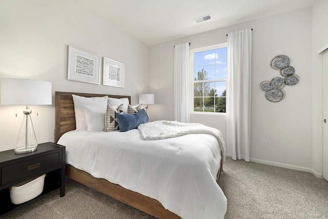 bedroom with carpet floors