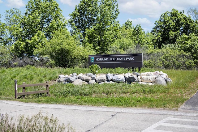 view of community sign