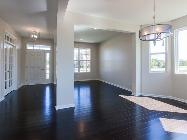 20137 Preston Ln, Lynwood, IL 60411 - entrance foyer with a chandelier and wood finished floors