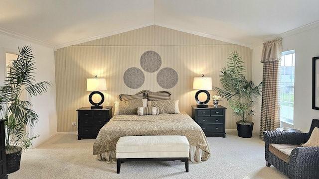 20137 Preston Ln, Lynwood, IL 60411 - bedroom with carpet, vaulted ceiling, and ornamental molding