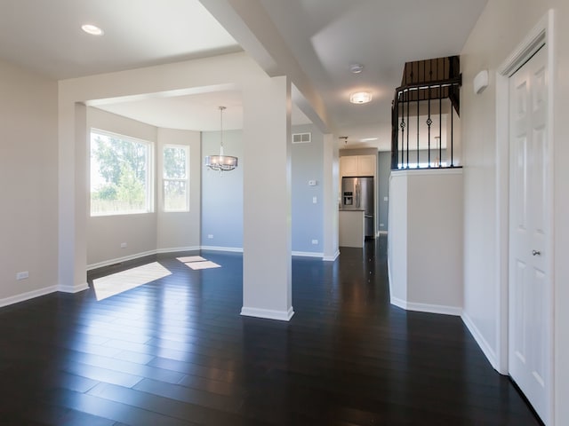 20137 Preston Ln, Lynwood, IL 60411 - foyer with dark wood finished floors, a chandelier, and recessed lighting