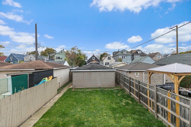 view of yard featuring a gazebo