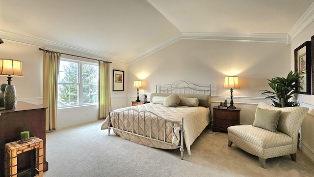 20149 Preston Ln, Lynwood, IL 60411 - bedroom with crown molding, lofted ceiling, and carpet flooring