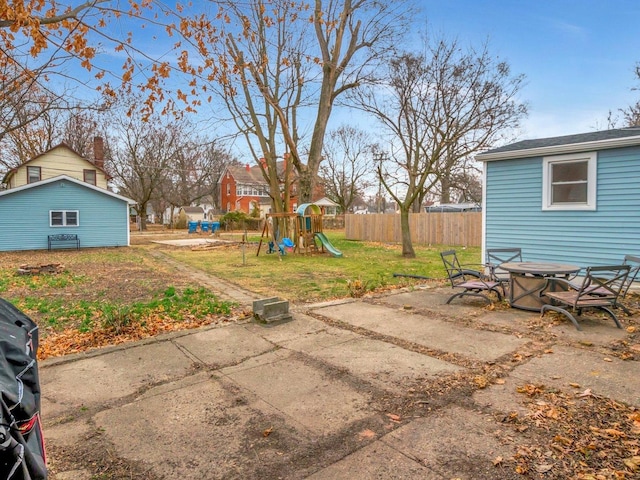 view of patio with a playground