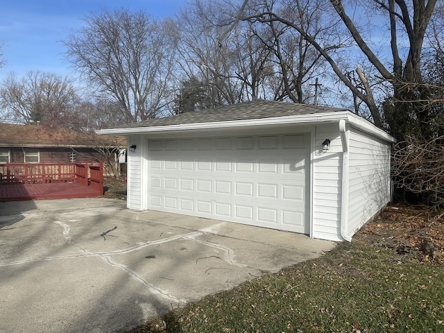 view of garage