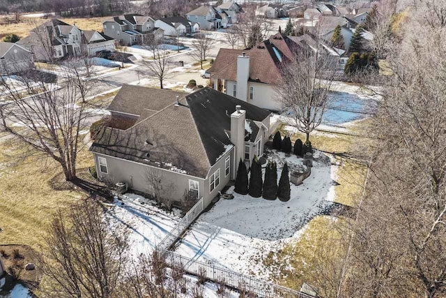 view of snowy aerial view