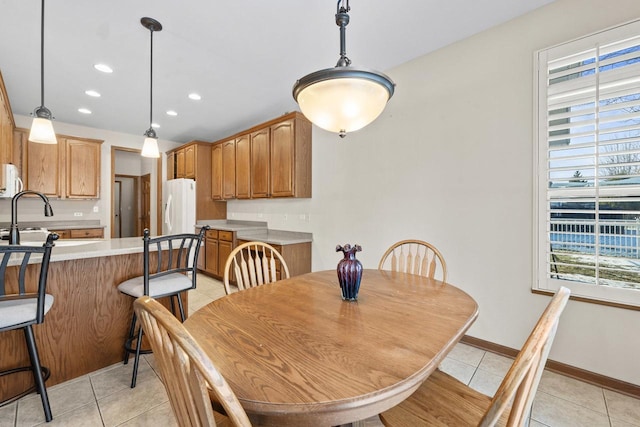 view of tiled dining room