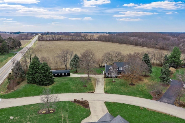 drone / aerial view featuring a rural view