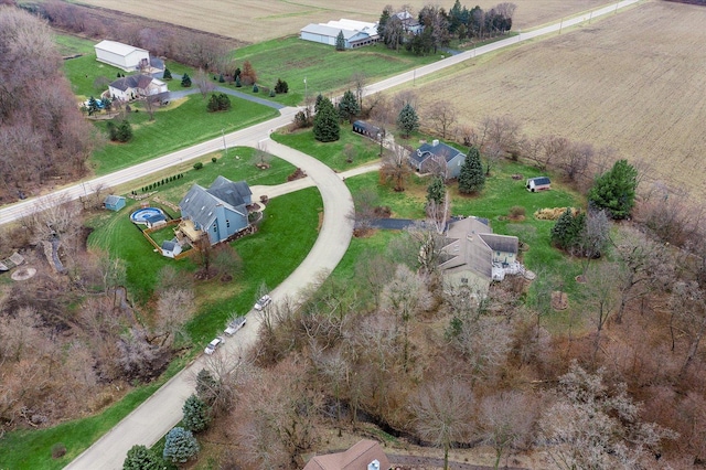 drone / aerial view featuring a rural view