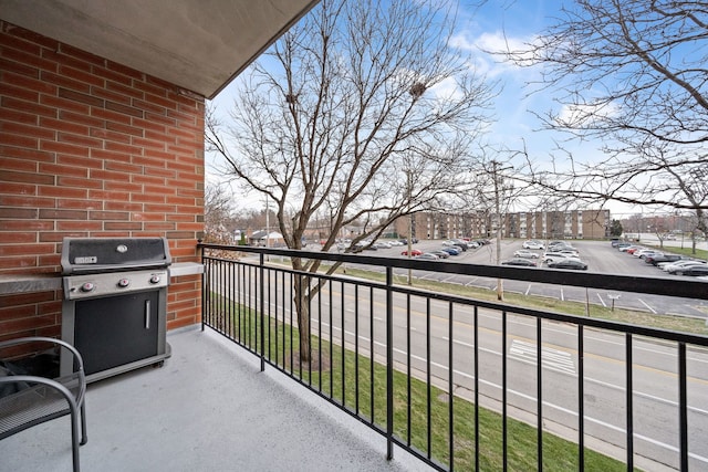 balcony with area for grilling