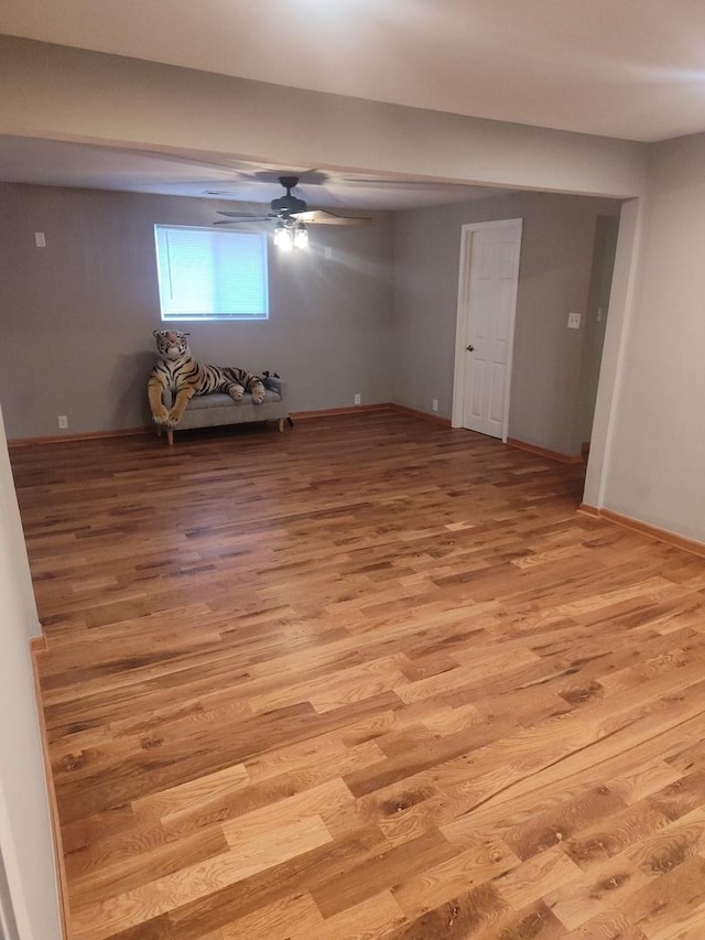 spare room with light hardwood / wood-style flooring