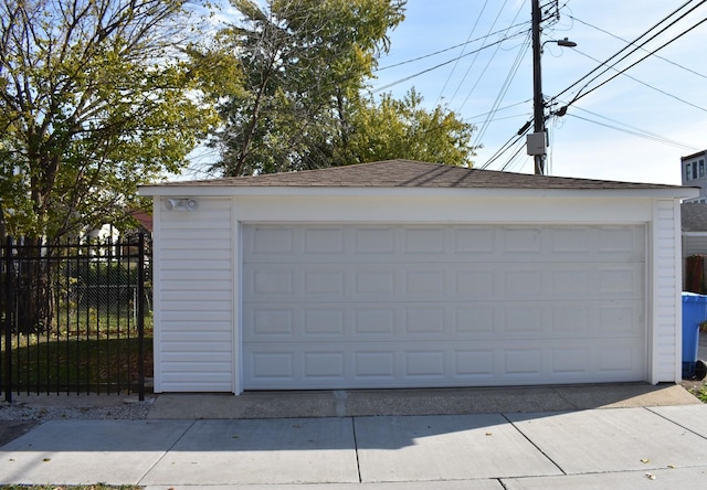 view of garage