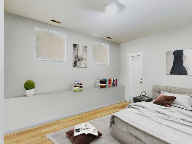 bedroom featuring wood-type flooring