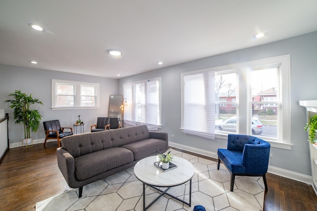 living room featuring hardwood / wood-style flooring