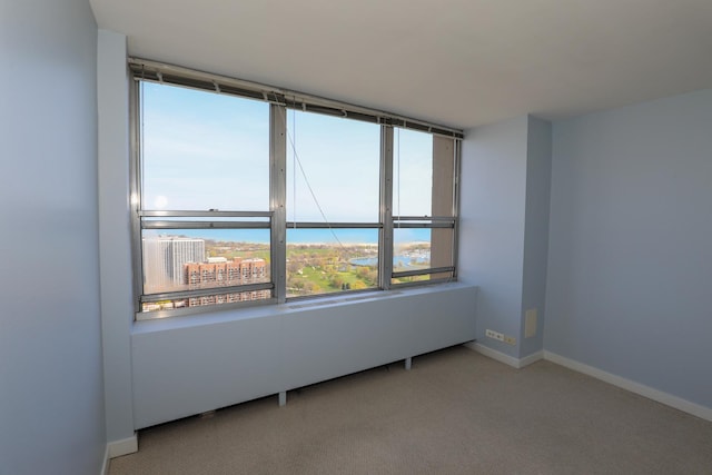 carpeted empty room with baseboards