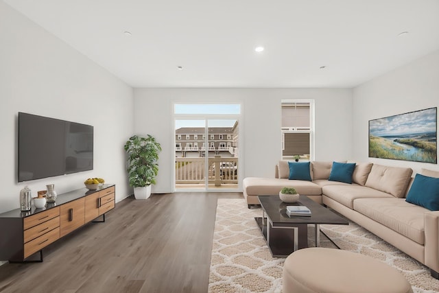 living room featuring hardwood / wood-style flooring