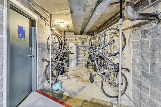 interior space featuring electric water heater