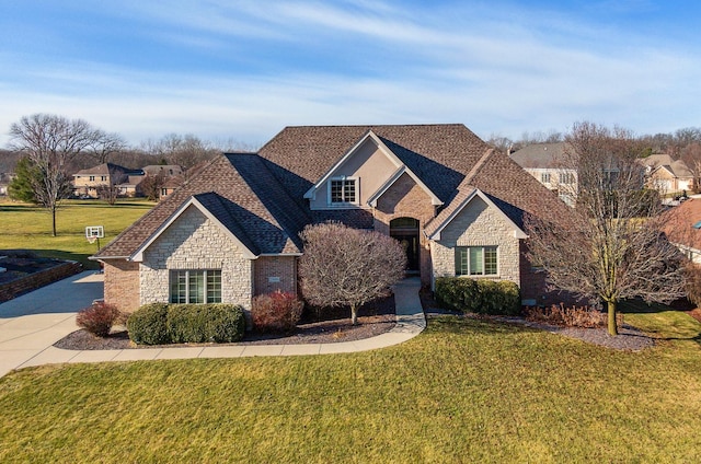 view of front of home with a front yard