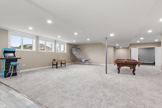 playroom with pool table