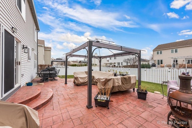 view of patio with a gazebo